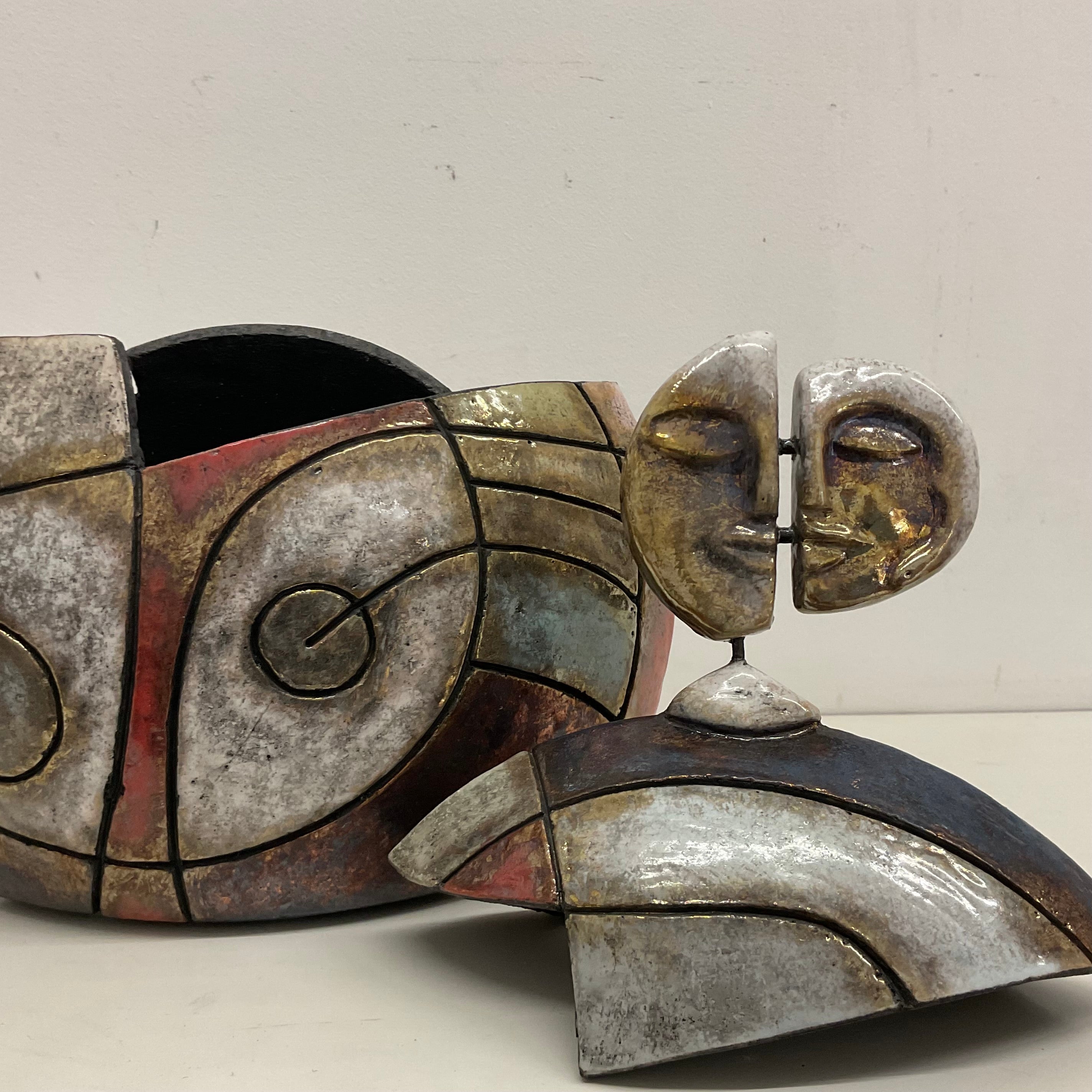 Scatola Scultura in Raku – 28 × 22 cm