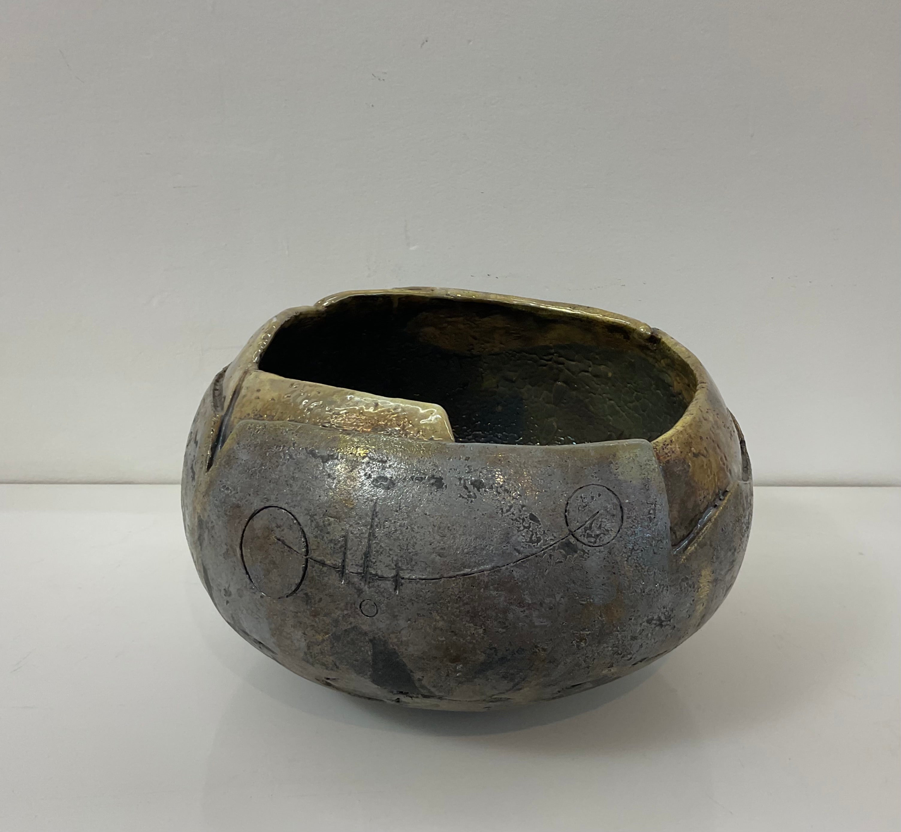 Centrotavola in ceramica raku