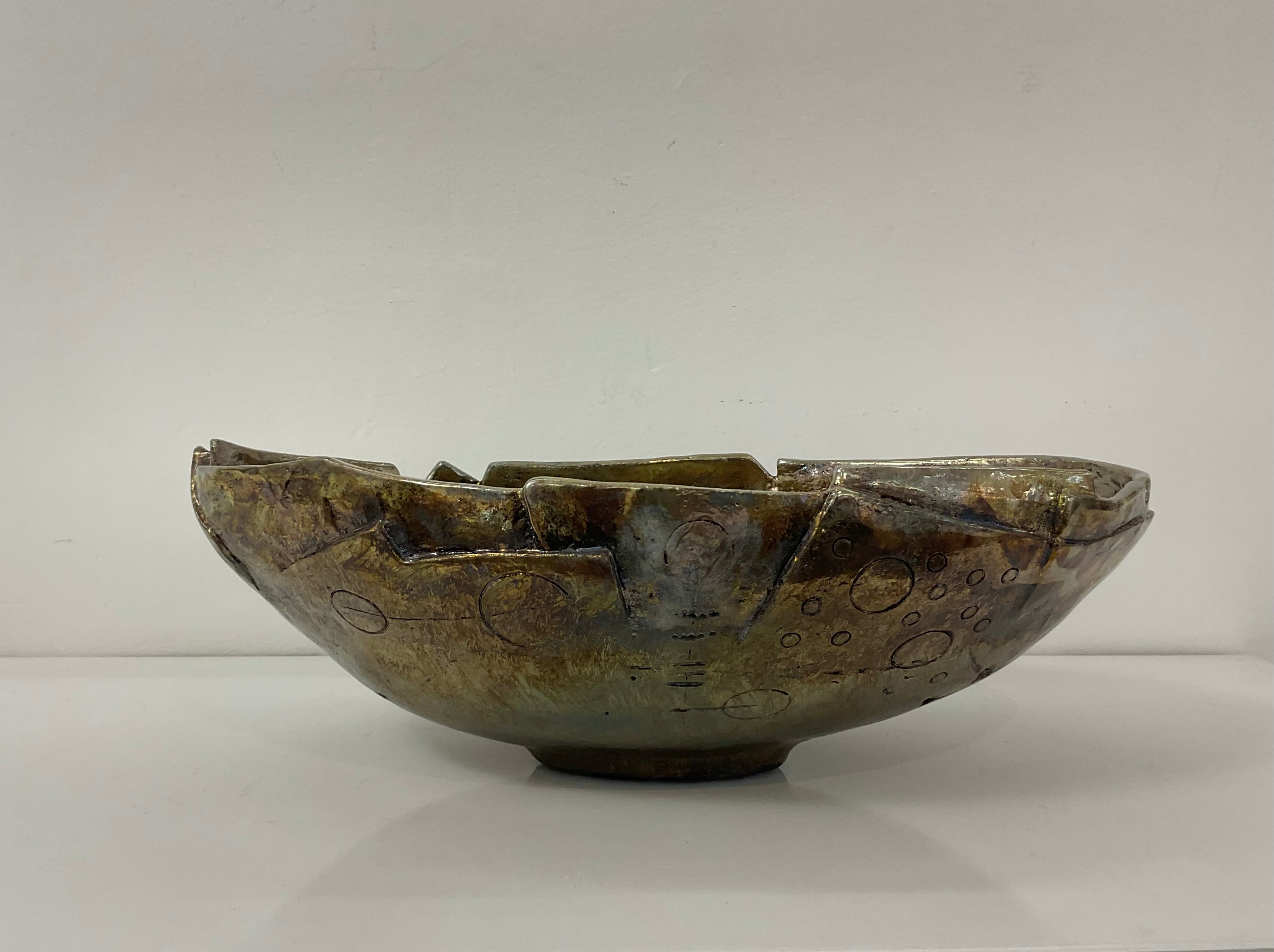 Centrotavola in ceramica raku