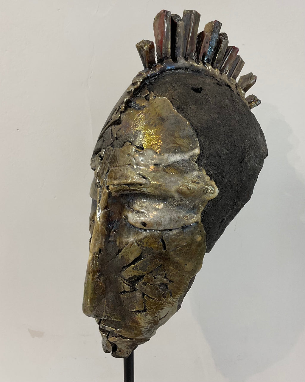 Guerriero ceramica raku - vista laterale destra