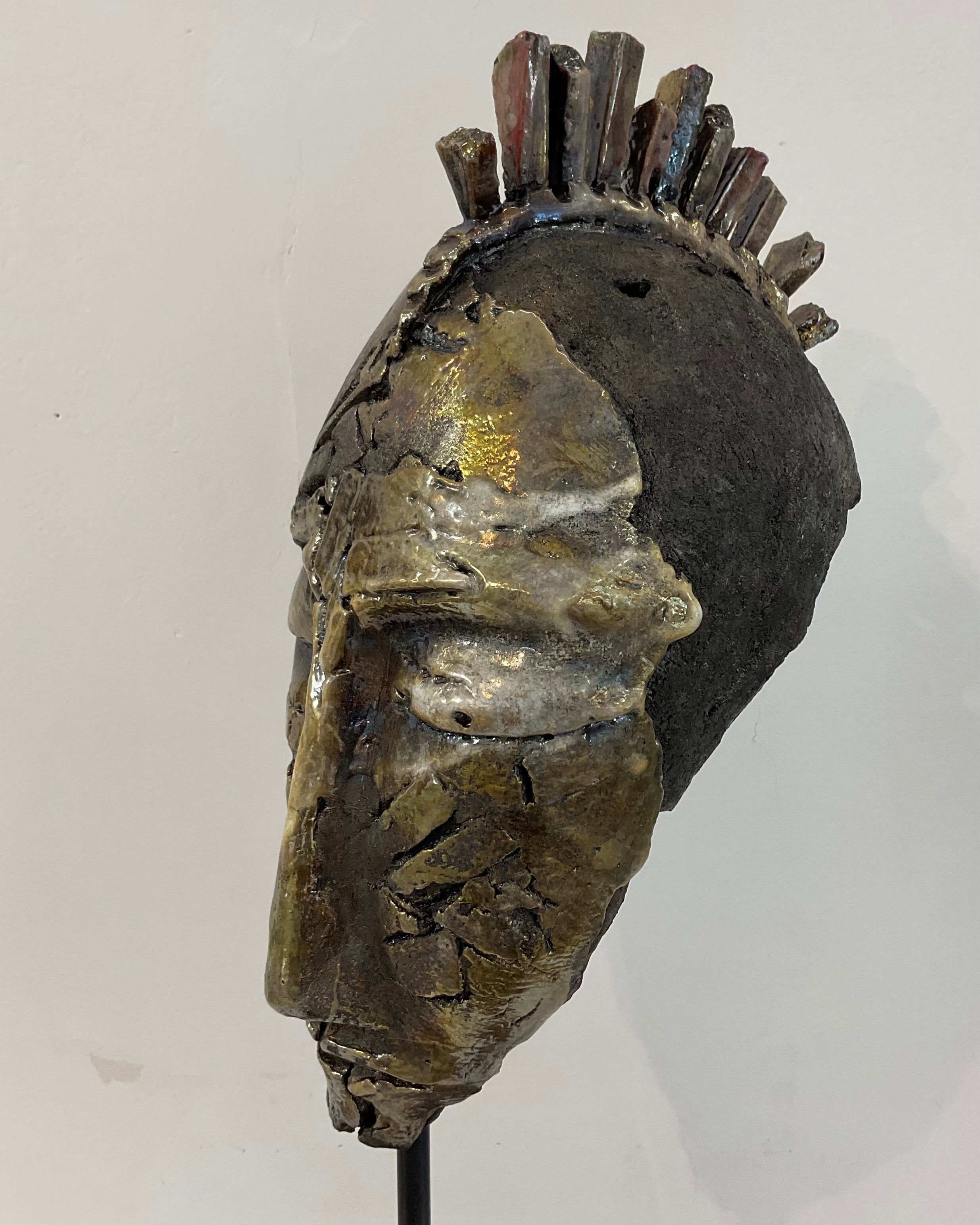 Guerriero ceramica raku - vista laterale destra
