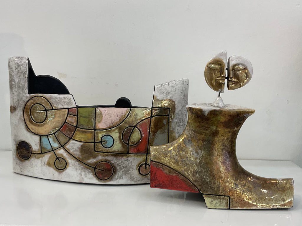 Dualità scatola ceramica raku - vista aperta