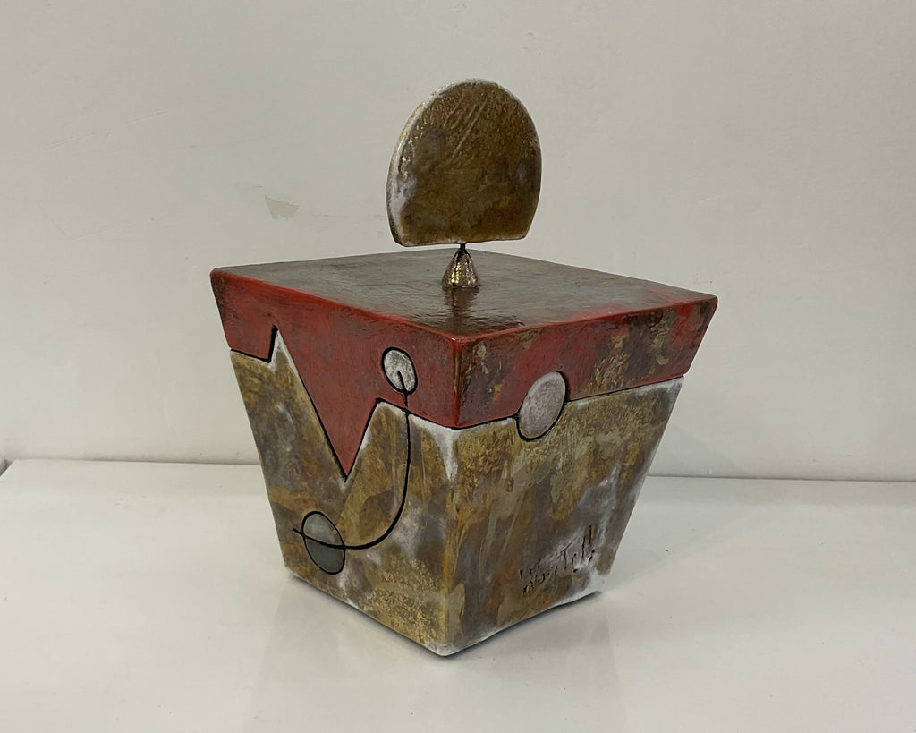 Scrigno in Ceramica Raku - vista laterale
